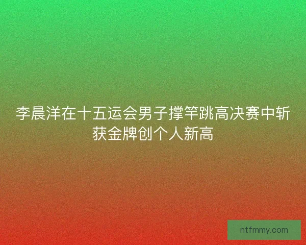 李晨洋在十五运会男子撑竿跳高决赛中斩获金牌创个人新高